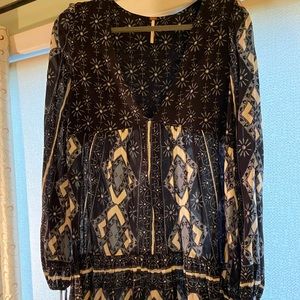 Free People Long Flowy Shirt
